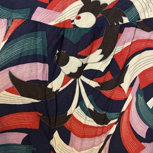 Maeve Anthropologie small Cheyenne fairy ruffle peplum top bird print colorful - Picture 12 of 12